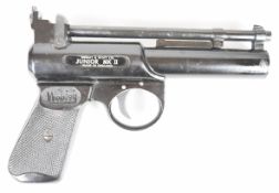 Webley Junior Mk. II .177 air pistol with named and chequered grips and adjustable sights, serial
