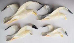 Beswick set of four flying seagull wall plaques 658-1 to 4, longest 32cm