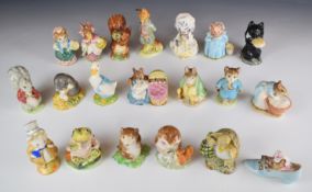 Twenty Beswick Beatrix Potter figures including three BP1, three BP2, Duchess with Pie, Amiable