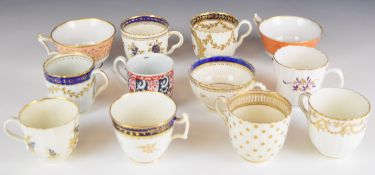 Collection of mostly first period Worcester coffee cans, teacups and Flight Barr and Barr cups