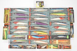 Approximately 33 Rapala sea / pike fishing lures, mostly Magnum, Downdeep, Floating Sliver etc
