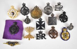 Army Chaplain's Department Badges together with a Royal Air Force chaplain's badge