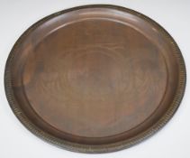 Nelson's Victory Centenary Memento commemorative copper tray, diameter 30.5cm