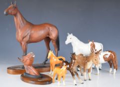 Beswick figure of Red Rum from the Connoisseur Collection, grey hunter, skewbald, donkey, The