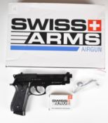 Cybergun Swiss Arms .177 CO2 air pistol with named and chequered grips, multi-shot magazine and