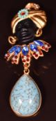 Askew of London brooch in the form of a blackamoor figure, 8.5 x 3cm