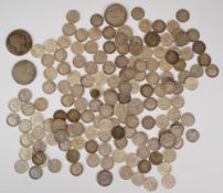 Approximately 257g of pre 1920 English silver coinage including William IV, Victoria, Edward VII and