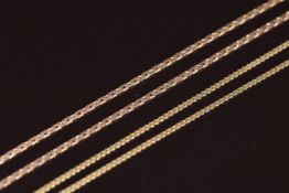 Two 9ct gold chains / necklaces 6.1g, 40 & 46cm
