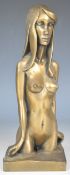Bronzed study of a nude lady, initialled and dated to base MR 1980, height 27cm
