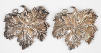 Pair of George Unite Victorian novelty hallmarked silver bottle tickets for Sherry and Port, both
