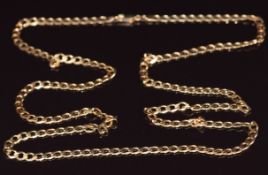 A 9ct gold curb link necklace, 14g, 74cm