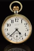 Thomas Armstrong & Brothers of Manchester keyless winding open faced 'Goliath' pocket watch with