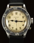 Movado Mark VII A RAF Navigators wristwatch with blued hands, black Arabic numerals, cream dial,