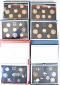 Six Royal Mint deluxe proof coin year sets for 1984, 1985, 1987, 1988, 1990 and 1992