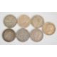 Seven Spanish 5 Pesetas coins comprising 1870, 1871, 1877, 1878, 1884, 1892 and 1898 examples - Image 1 of 2