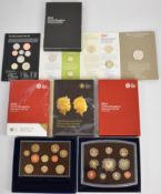 Five Royal Mint brilliant uncirculated year coin sets comprising 2000, 2004, 2013, 2014, 2015 and