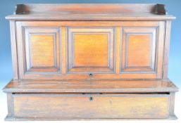 19thC mahogany desk or countertop writing bureau / chest of drawers with pull out cantilever leather