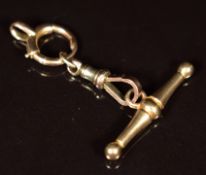Victorian 9ct rose gold clasp and clip with T-bar, 2.9g