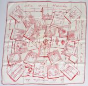 Hermès Instructions Sur l'Art silk scarf , 67 x 67cm