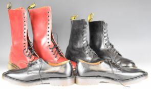Three pairs of Dr Martens Air Wair boots / shoes comprising unworn shoes size 9 in box, black