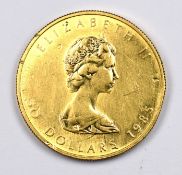 1985 Elizabeth II Canada Maple Leaf gold $50 coin