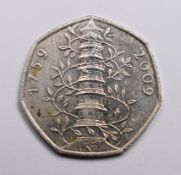 2009 Kew Gardens 50p coin, circulated