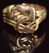 Edwardian 18ct gold love knot ring, Chester 1903, 3.9g, size H