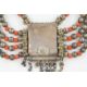 Yemenite tribal necklace made up of white metal and coral coloured glass beads - Image 8 of 10