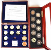 Windsor Mint Queen's Beasts gold plated coin set in wooden case, with certificate, together with a