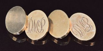 A pair of 9ct gold cufflinks, 22.9g