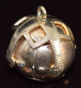 A 9ct gold and silver Masonic ball charm, 11.8g