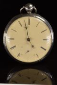 George Esplin of Wallgate Wigan hallmarked silver open faced pocket watch with subsidiary seconds