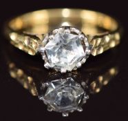 An 18ct gold ring mount set with paste, 4.4g, size N