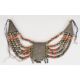 Yemenite tribal necklace made up of white metal and coral coloured glass beads - Image 6 of 10