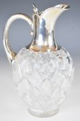 Mappin Brothers Victorian hallmarked silver mounted cut glass claret or similar jug, London 1898,