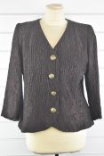 Vintage Yves Saint Laurent Variation ladies jacket in ruched fabric with three quarter sleeves and