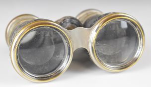 Paris Jockey Club Victorian hallmarked silver mounted horse glasses or binoculars, Birmingham