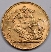 1912 George V gold full sovereign