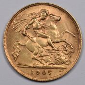 1907 Edward VII gold half sovereign
