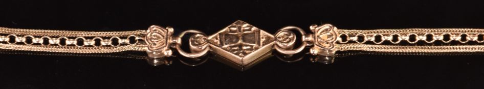 A 9ct rose gold fob chain, 13.7g, 20cm