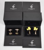 Two pairs of Deakin & Francis silver cufflinks, one pair in the form of a duck with enamel