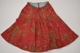 Vintage skirt with extensive gold thread embroidery decoration. Formerly the property of Gladys Jean