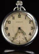 Leonidas military pocket watch with with subsidiary seconds dial, luminous blued hands, Arabic