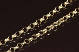 A 9ct gold necklace made up of circular links, 14.3g, 39cm