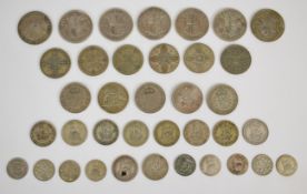 Approximately 249g of pre 1947 silver British coinage, together with a 1946 Australian florin and