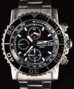 Seiko gentleman's alarm chronograph wristwatch ref. 7T62-0CV0 with date aperture, luminous hands and