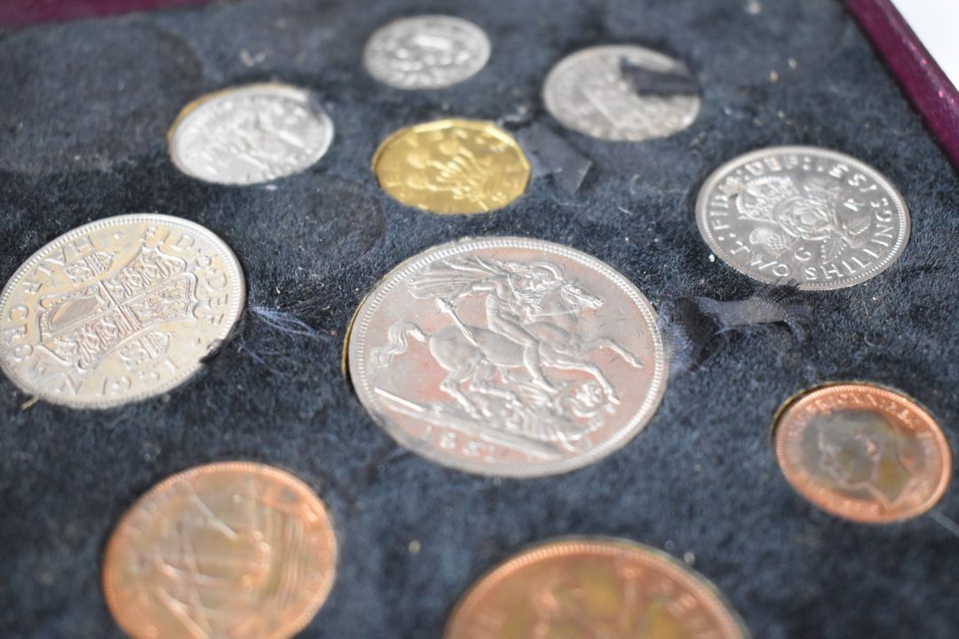 1951 Festival of Britain coin set together with 1900 Queen Victoria crown and probably silver - Image 4 of 5