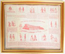 Great Exhibition Crystal Palace interest printed handkerchief or similar titled The Crystal House
