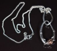 Clogau silver pendant on silver Clogau silver chain, the chain 44cm, pendant 5.7cm, 10.2g