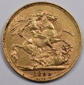 1899 Queen Victoria gold full sovereign
